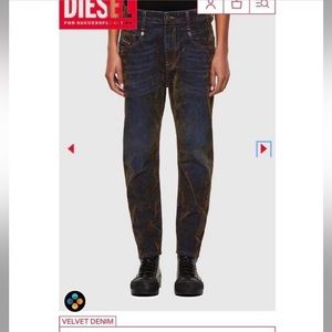 Diesel green/blue/brown/black velvet Fayza Boyfriend jeans